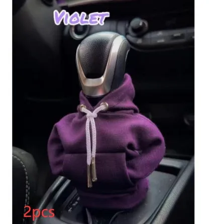 Universal pure cotton gear knob cover in hoodie style with adjustable cord in black colour