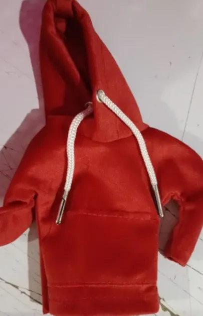 Universal pure cotton gear knob cover in hoodie style with adjustable cord in black colour