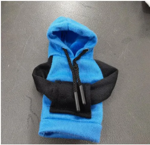 Universal pure cotton gear knob cover in hoodie style with adjustable cord in black colour