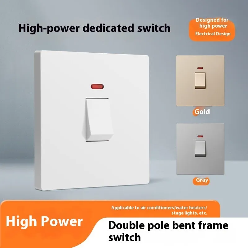 Plastic industrial switch with illuminated panel for water heaters and air conditioners