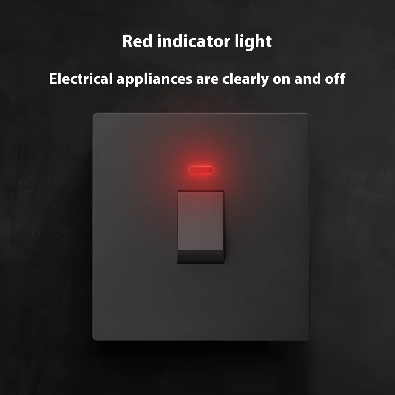 Plastic industrial switch with illuminated panel for water heaters and air conditioners