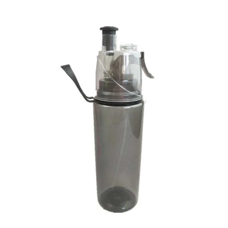600ml sports cycling mist spray water bottle in pink with spray button, heat resistant and waterproof design
