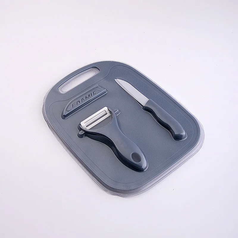Multipurpose kitchen tool set with PP silicone handle and 3CR14 steel blade in blue colour