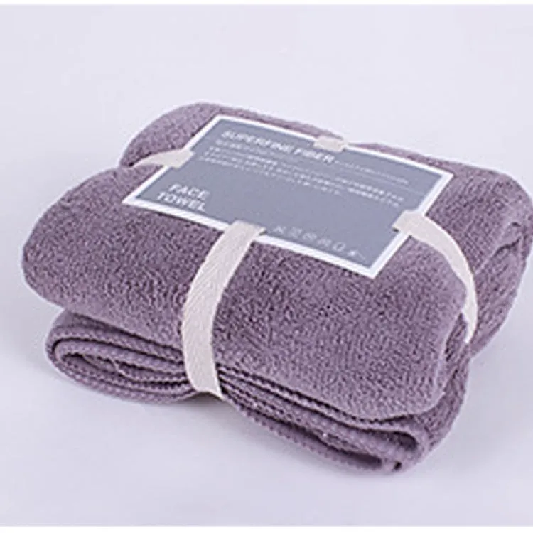 Soft yoga towel in light purple colour measuring 34x80cm, superfine fibre material