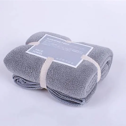 Soft yoga towel in light purple colour measuring 34x80cm, superfine fibre material
