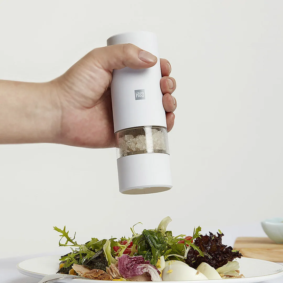 Electric grinder in black with ceramic mechanism, 51.5×157mm, for black pepper and sea salt