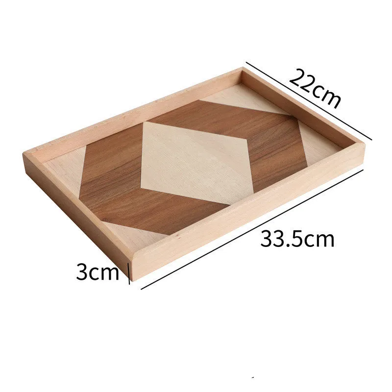 Wooden cake tray size A 30x34x4cm, natural wood colour, on table with cake