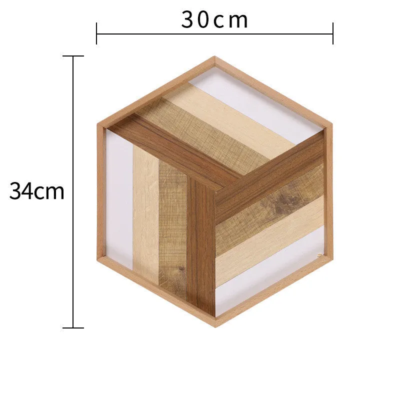 Wooden cake tray size A 30x34x4cm, natural wood colour, on table with cake
