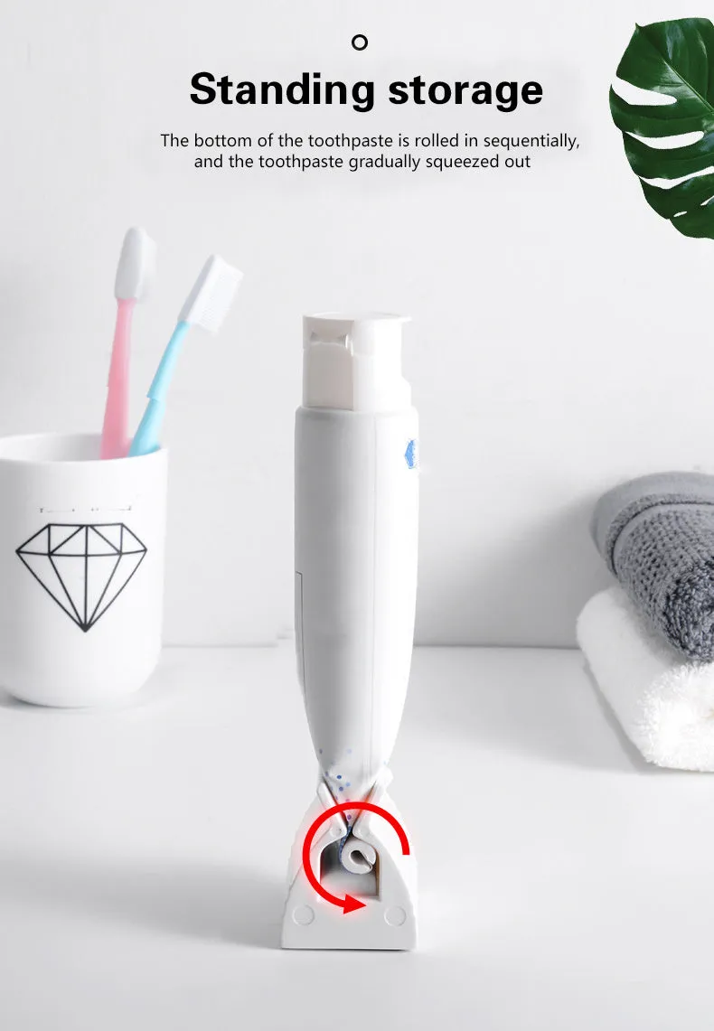 Large white ABS plastic toothpaste squeezer with red accents, used to squeeze toothpaste tubes flat