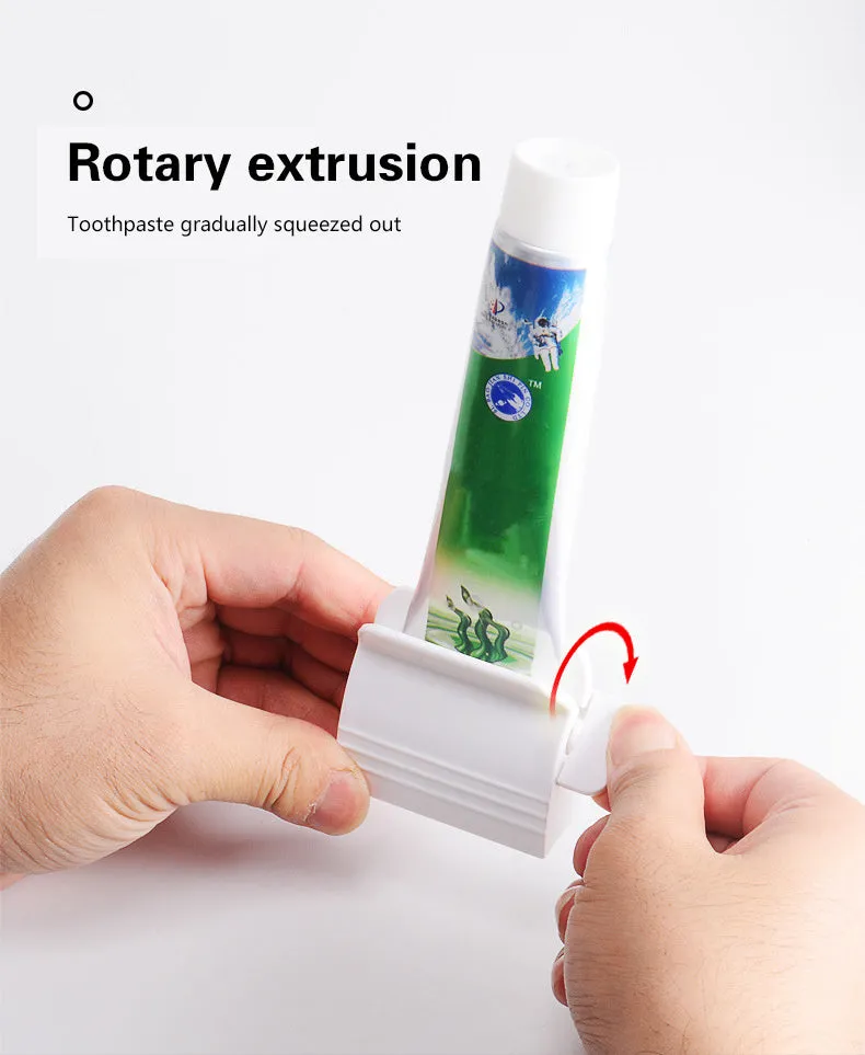 Large white ABS plastic toothpaste squeezer with red accents, used to squeeze toothpaste tubes flat