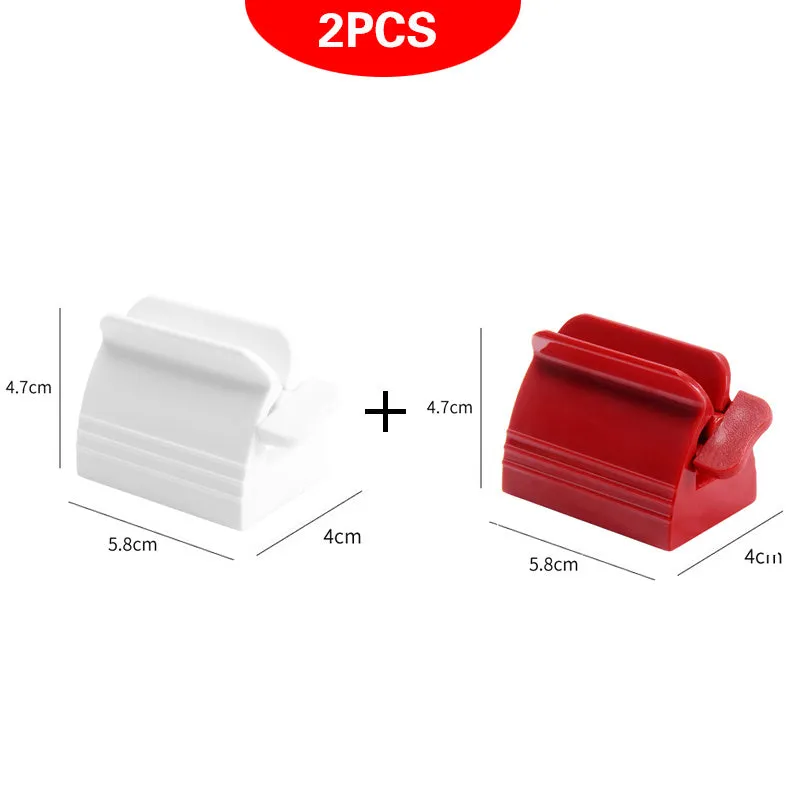 Large white ABS plastic toothpaste squeezer with red accents, used to squeeze toothpaste tubes flat