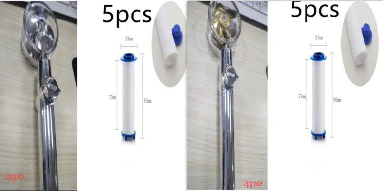 Turbo propeller shower head in gold with holder, ABS material, high-pressure rainfall design
