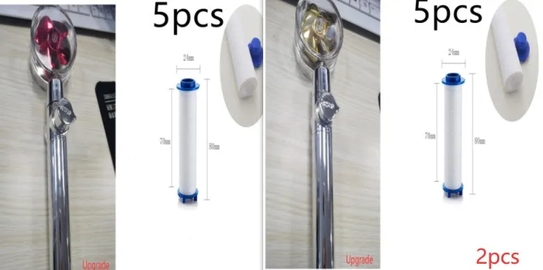 Turbo propeller shower head in gold with holder, ABS material, high-pressure rainfall design