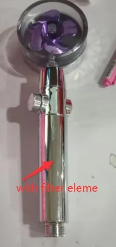 Turbo propeller shower head in gold with holder, ABS material, high-pressure rainfall design