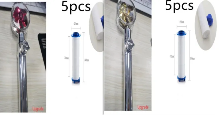 Turbo propeller shower head in gold with holder, ABS material, high-pressure rainfall design