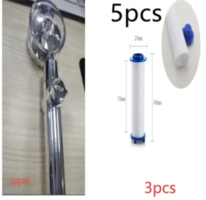Turbo propeller shower head in gold with holder, ABS material, high-pressure rainfall design