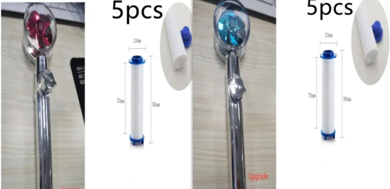 Turbo propeller shower head in gold with holder, ABS material, high-pressure rainfall design