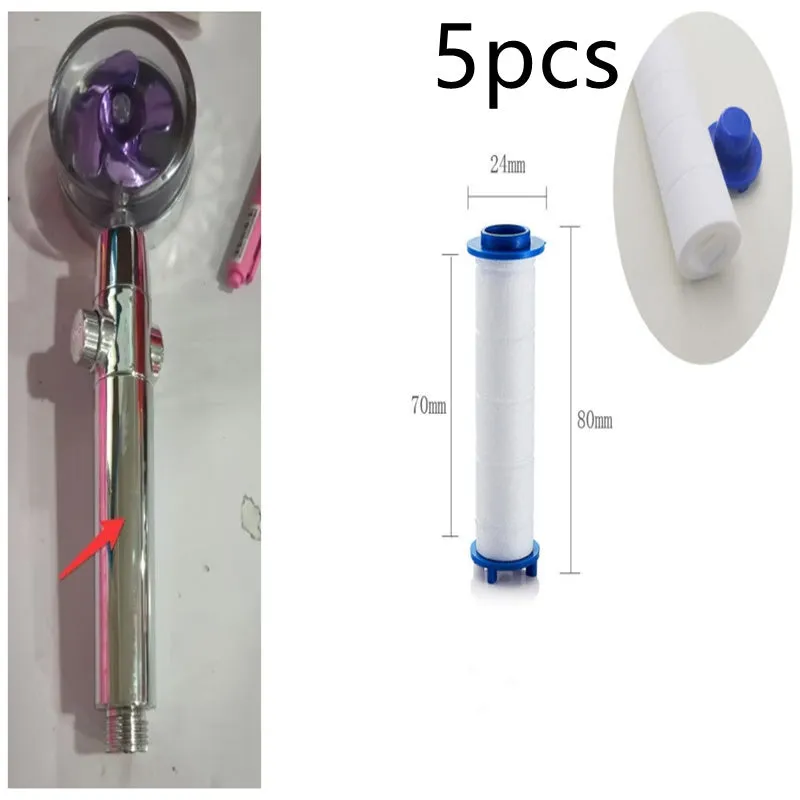 Turbo propeller shower head in gold with holder, ABS material, high-pressure rainfall design