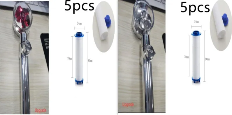Turbo propeller shower head in gold with holder, ABS material, high-pressure rainfall design