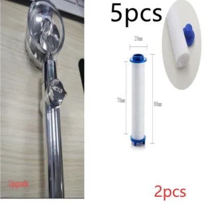 Turbo propeller shower head in gold with holder, ABS material, high-pressure rainfall design