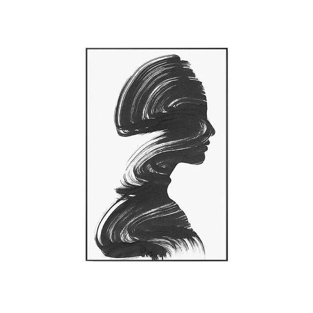 Modern frameless canvas wall art with a character print on non-woven fabric, rectangular shape, suitable for living room decoration