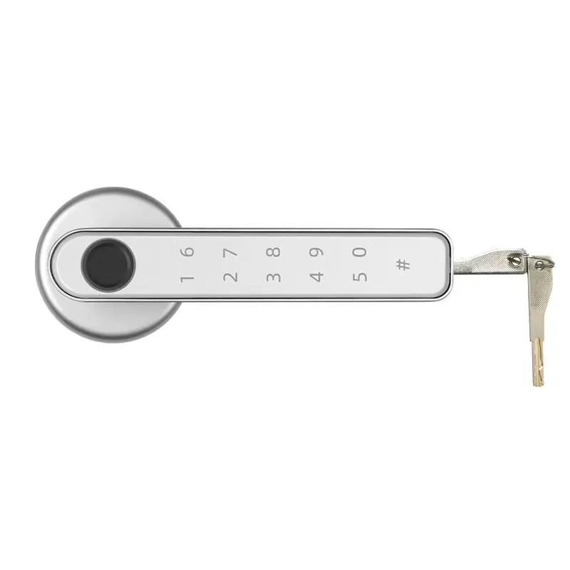Smart lock for indoor wooden door with fingerprint sensor and Bluetooth, black finish