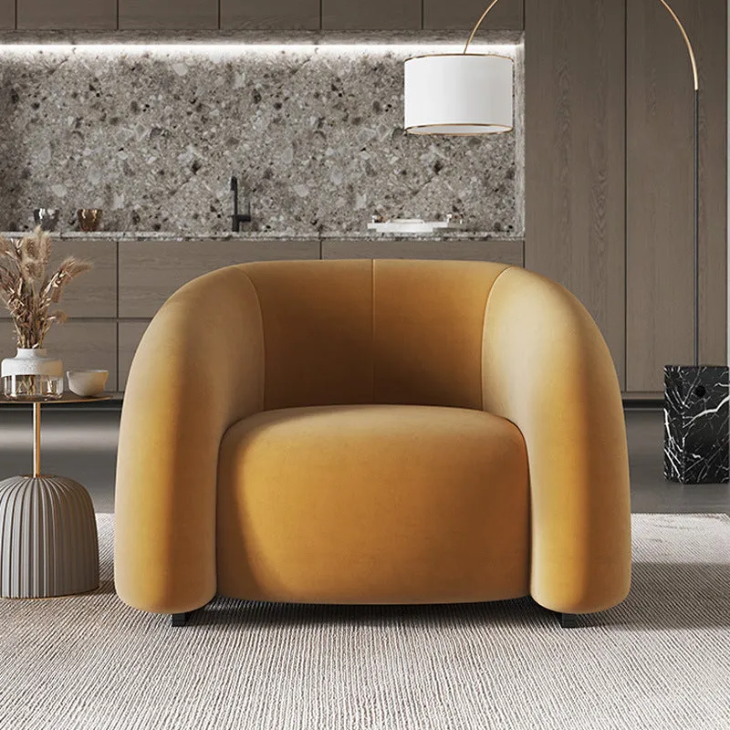 Modern Nordic lazy sofa with solid wood frame and soft upholstery
