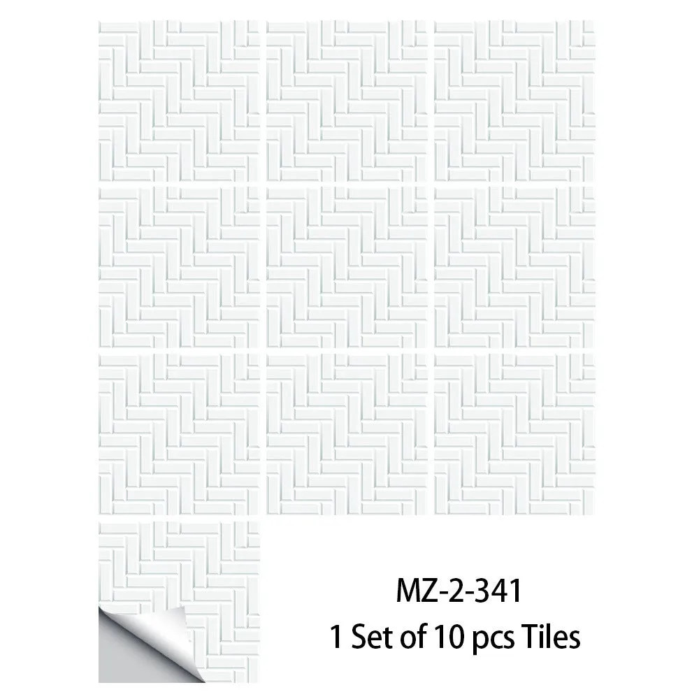 Set of 10 PVC removable wall stickers in 10x10cm and 15x15cm sizes, anti-fouling and anti-mildew, fashion simplicity style