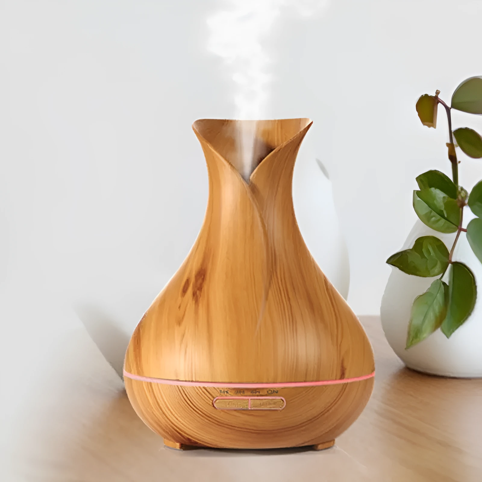 Simplicity 400ml ultrasonic essential oil diffuser with 7 colour LED lights in dark wood finish