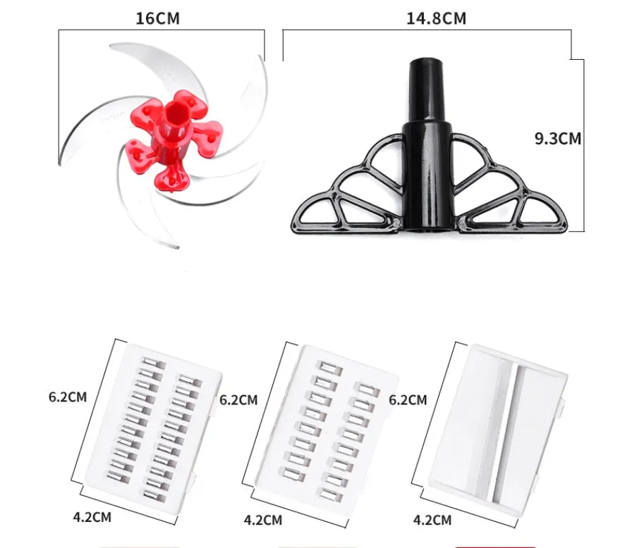 Manual multifunction meat grinder with stainless steel blade and 2.5L clear PP plastic bowl for chopping vegetables