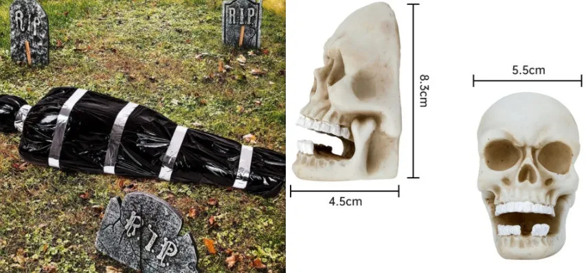 Scary black plastic fake body bag 150cm long with inflatable corpse inside for Halloween outdoor display