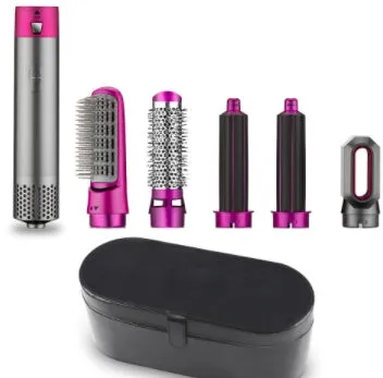 Men and women multifunctional hot air curling iron in plastic with constant temperature, pink colour, compact 32x12.5x12cm size