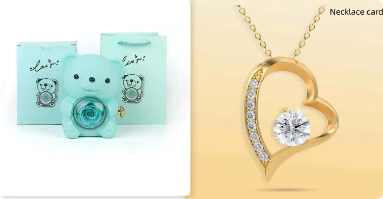 Rotating bear gift box jewellery storage 12x13x15.5cm plastic spray paint finish