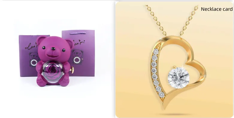 Rotating bear gift box jewellery storage 12x13x15.5cm plastic spray paint finish