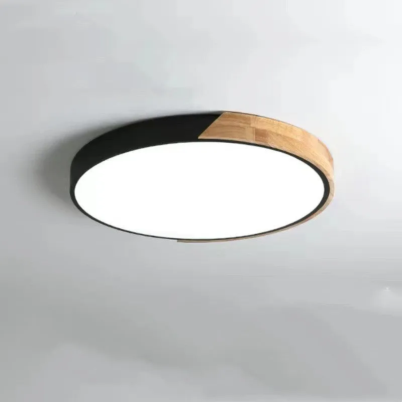 Modern minimalist ceiling lamp with white PVC lampshade and remote control for bedroom or living room