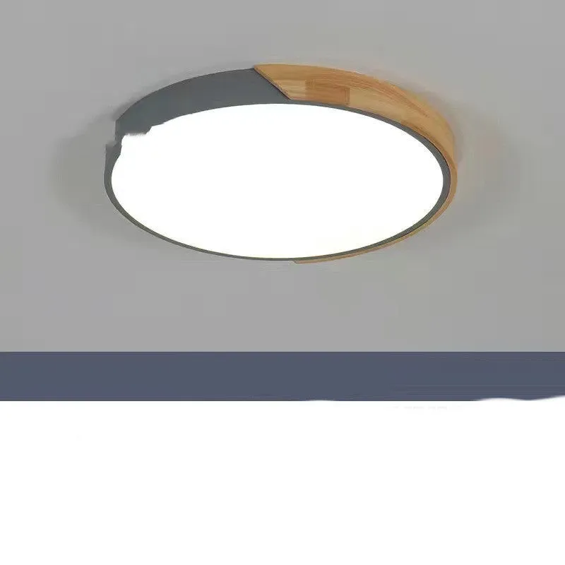 Modern minimalist ceiling lamp with white PVC lampshade and remote control for bedroom or living room