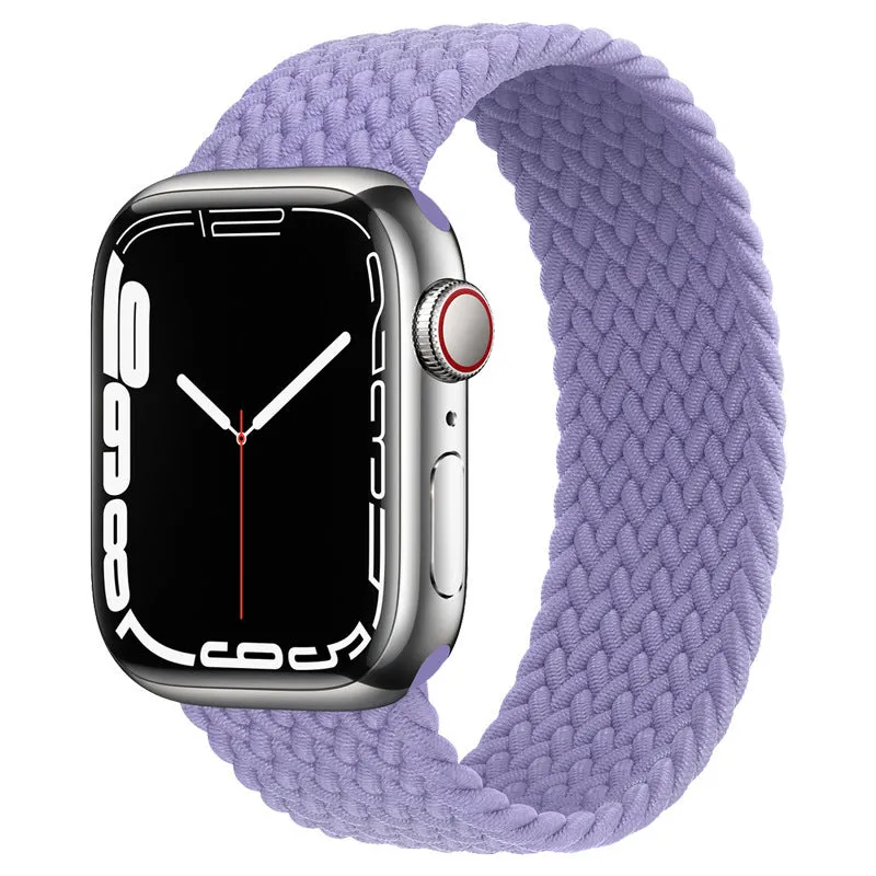 Elastic braided nylon watch strap in rainbow colours for Apple Watch 38mm to 45mm