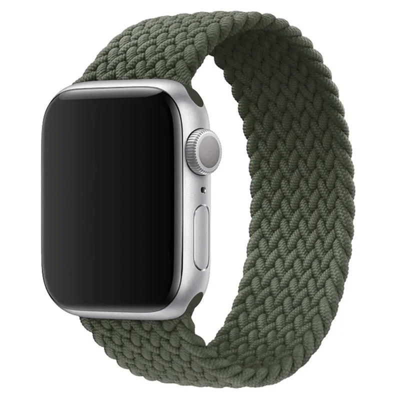 Elastic braided nylon watch strap in rainbow colours for Apple Watch 38mm to 45mm