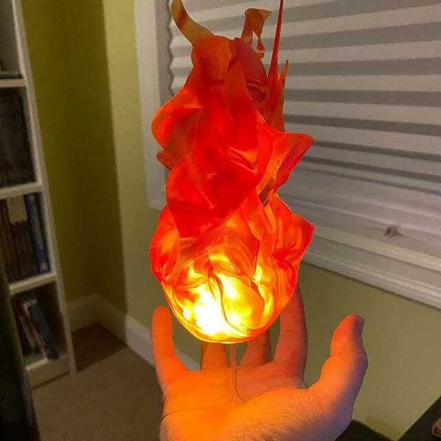 Halloween floating fireball flame ornaments LED luminous prop in grey blue green red colours