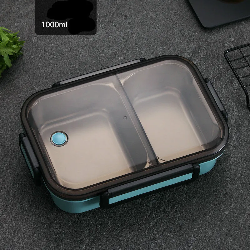 Stainless steel insulated lunch box with food grade 304 inner plate and sealing ring lid in blue colour