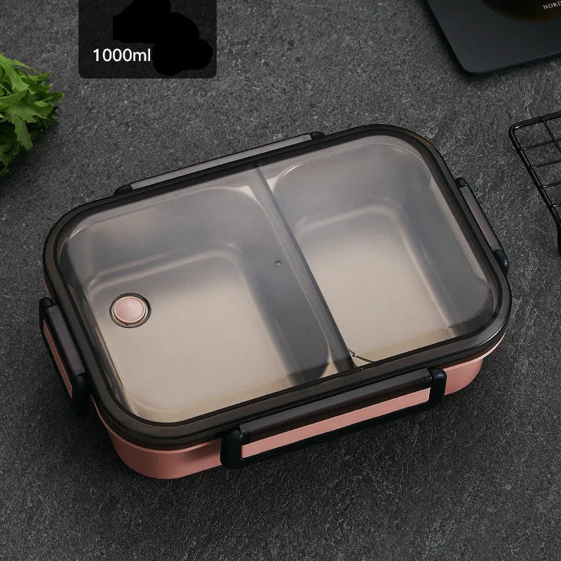 Stainless steel insulated lunch box with food grade 304 inner plate and sealing ring lid in blue colour