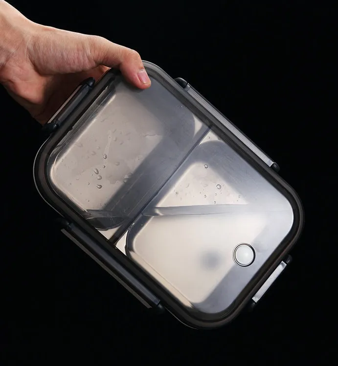 Stainless steel insulated lunch box with food grade 304 inner plate and sealing ring lid in blue colour