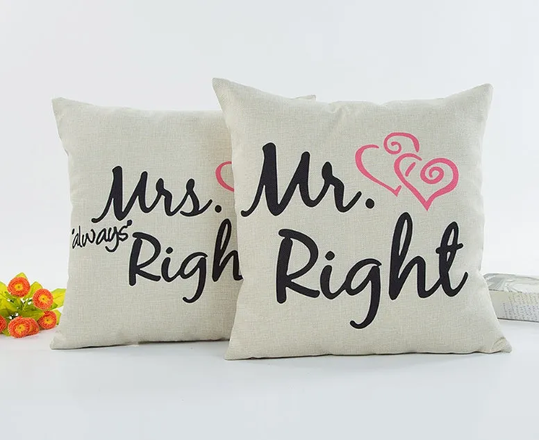 Linen valentine couple hugging pillowcase decorative square cushion cover 45x45cm