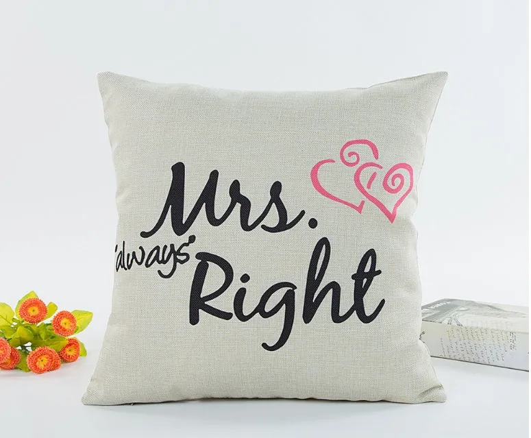 Linen valentine couple hugging pillowcase decorative square cushion cover 45x45cm