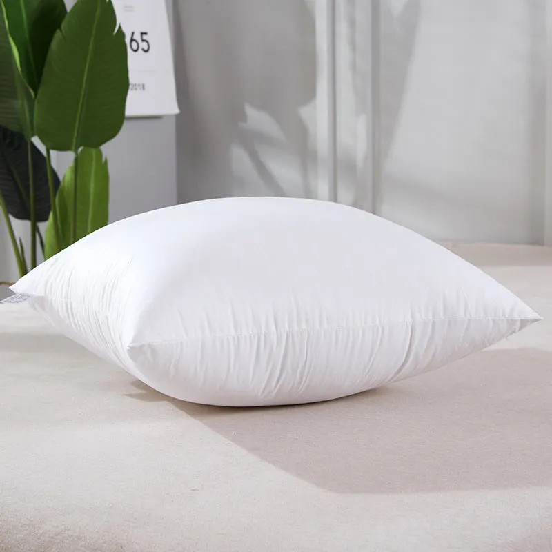 White cotton throw pillow with detachable cover in large rectangular size for sofa or bed