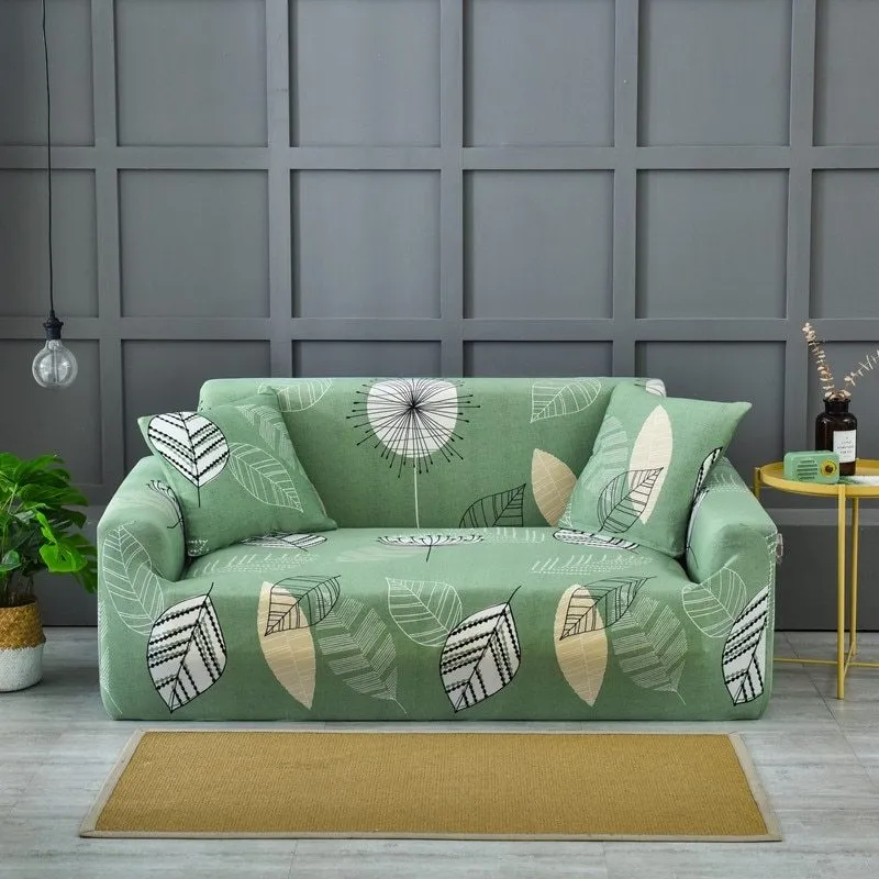 Elastic polyester striped sofa cover in modern design for a 3-seat sofa, available in 15 colours