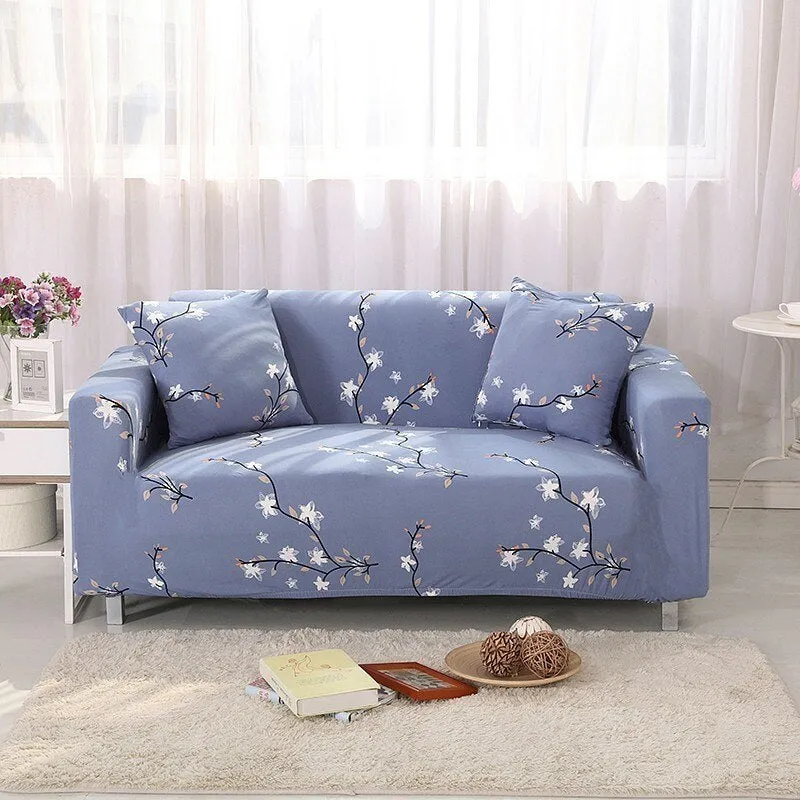 Elastic polyester striped sofa cover in modern design for a 3-seat sofa, available in 15 colours