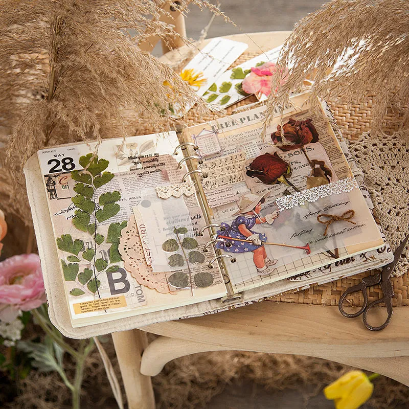 Weekend Flowers PET deco stickers sheet featuring eight floral and nature patterns, within 110x200mm, for scrapbooking and bullet journal DIY stationery