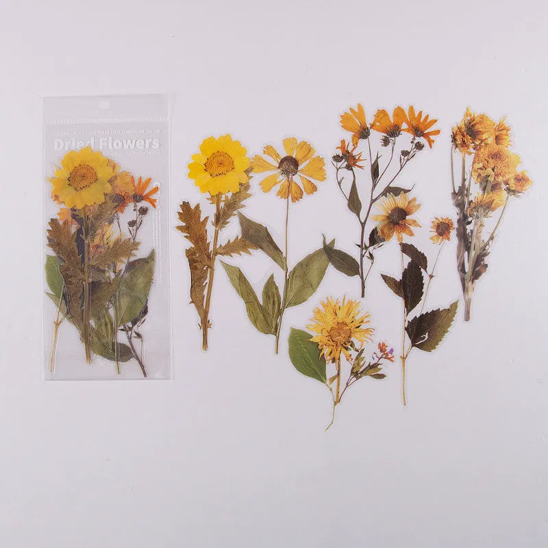 Weekend Flowers PET deco stickers sheet featuring eight floral and nature patterns, within 110x200mm, for scrapbooking and bullet journal DIY stationery