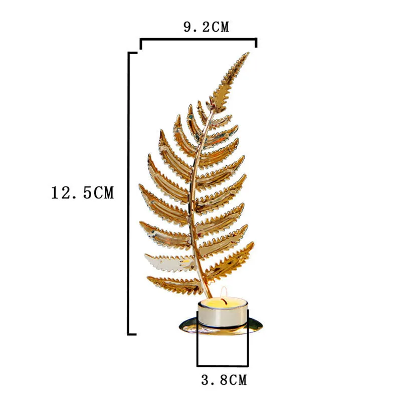Golden metal candle holder with three style options A B C for table decoration